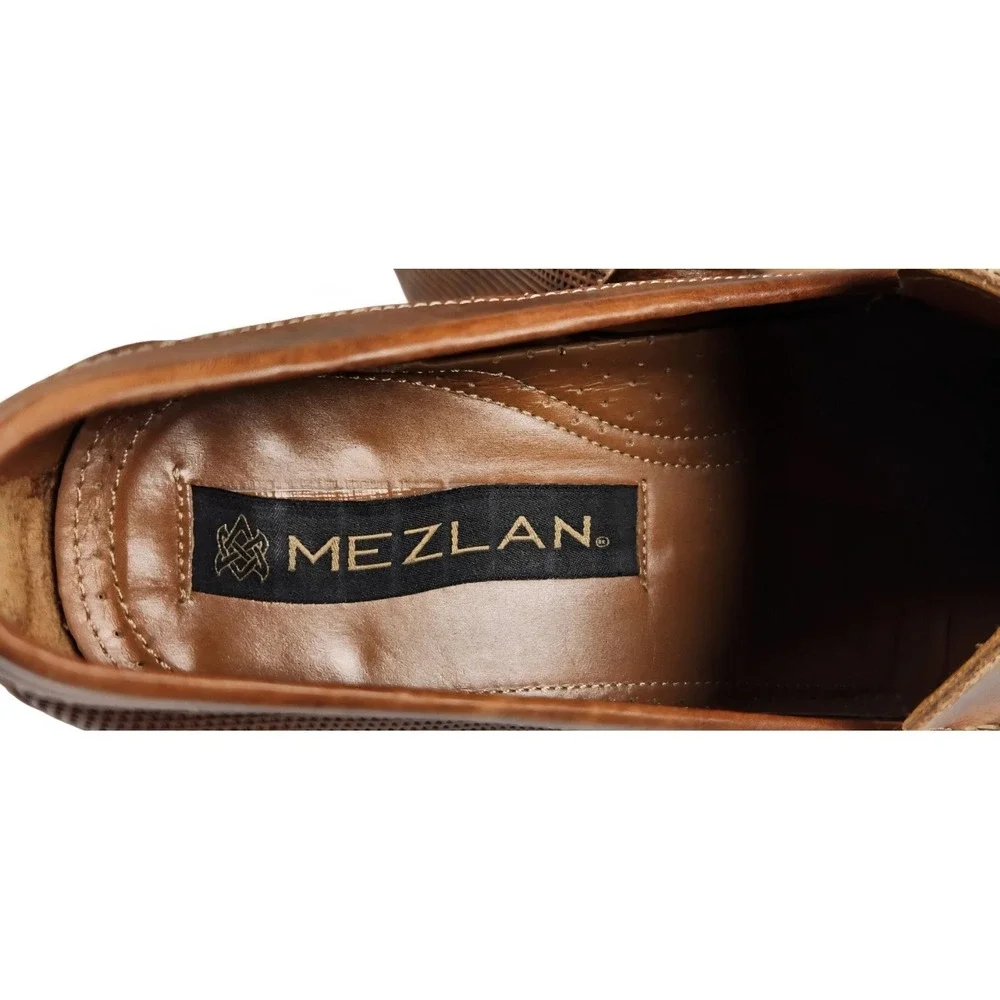 Mezlan Selvin Men's 10 M Brown Leather Tassel Loafers Made in Spain Dress Shoes